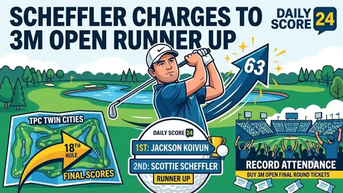 Scottie Scheffler 3M Open Runner Up Triumph Closing 63 Drives Surge